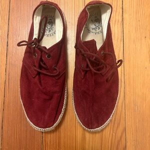 Women's Burgundy Suede Espadrilles